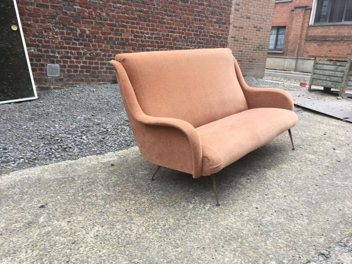 Vintage Italian Sofa Circa 1960 In The Style Of Marco Zanuso.