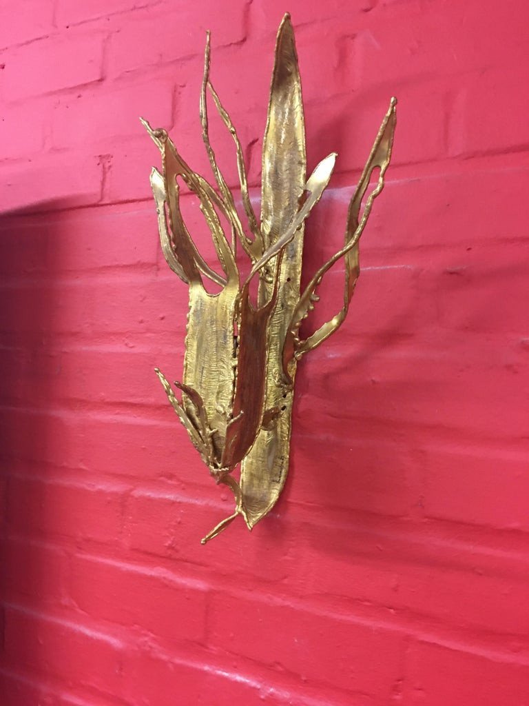 Paul Moerenhout, Paire d'Appliques Brutalistes En Laiton Circa 1970 -photo-4