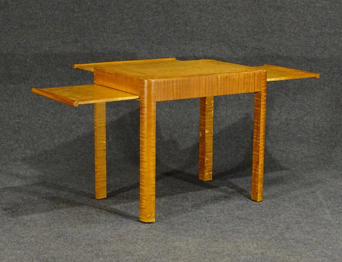 table desserte art deco en placage de citronnier et loupe ? circa 1930-photo-4