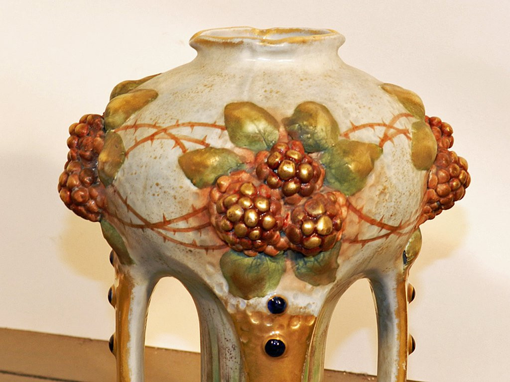 Amphora, Art Nouveau Ceramic Vase, Austria, Circa 1900 -photo-2