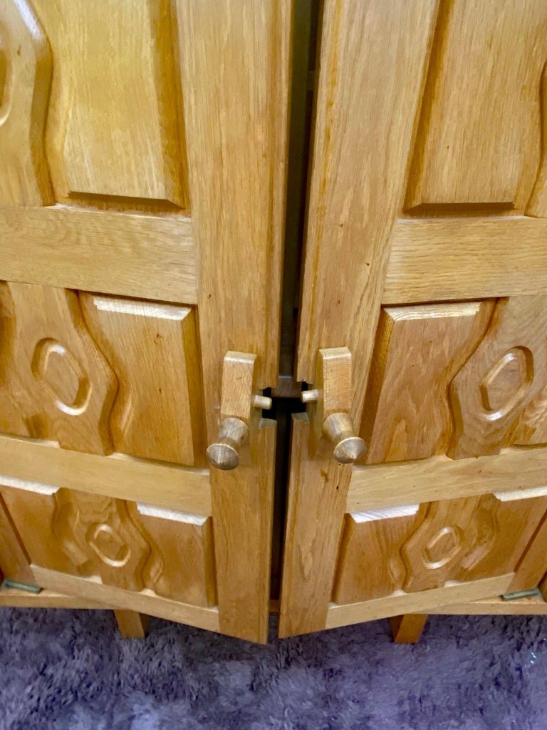 Guillerme et Chambron , cabinet en chêne Edition Votre Maison circa 1970-photo-3