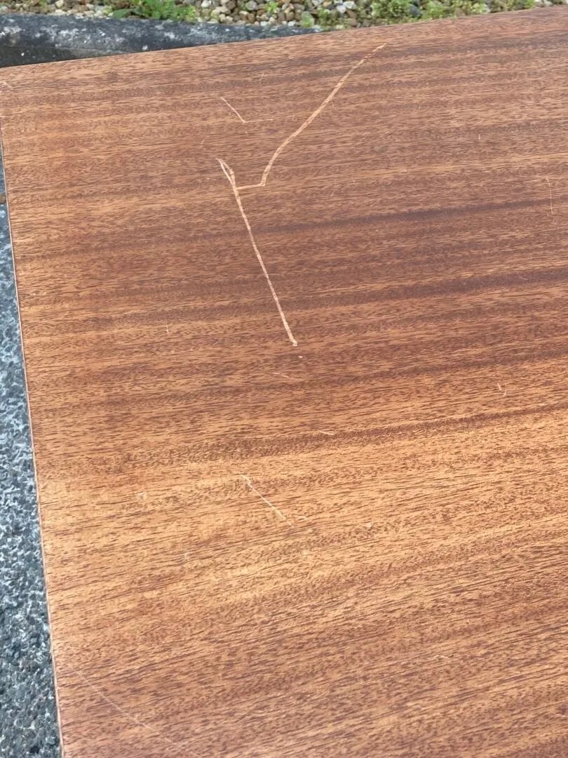 Art Deco Mahogany Desk To Be Restored, Circa 1930/1950-photo-4