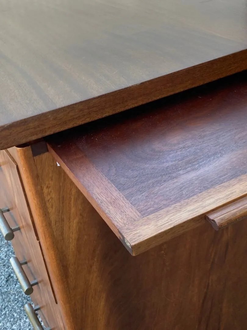 Art Deco Mahogany Desk To Be Restored, Circa 1930/1950-photo-5