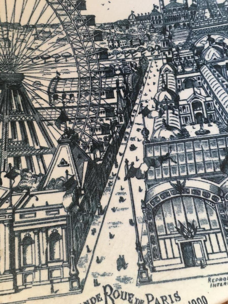  "Grand Plat En Céramique , "la Grande Roue De Paris ,exposition Universelle De Paris 1900-photo-2