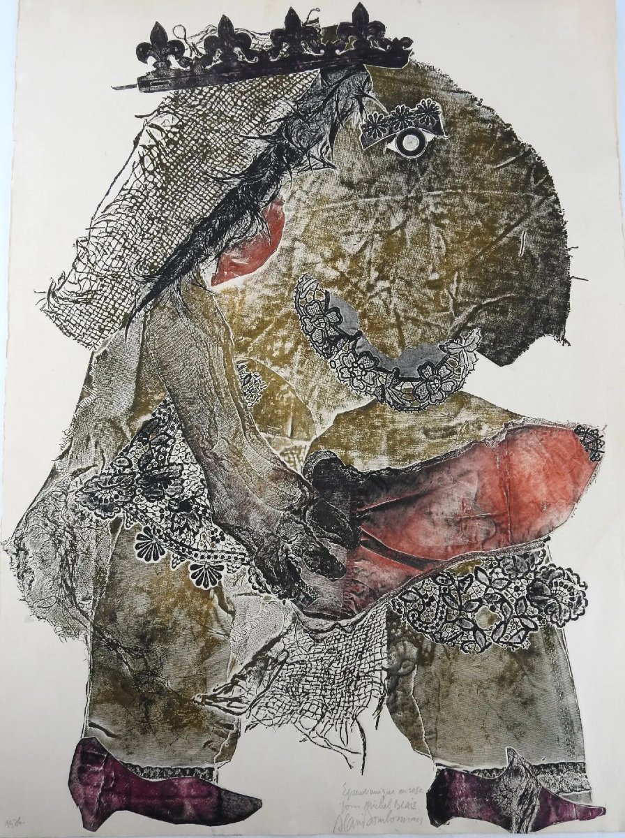 Alain BOURBONNAIS (1925-1988) : Gratte-cul. 1976. art singulier -photo-1