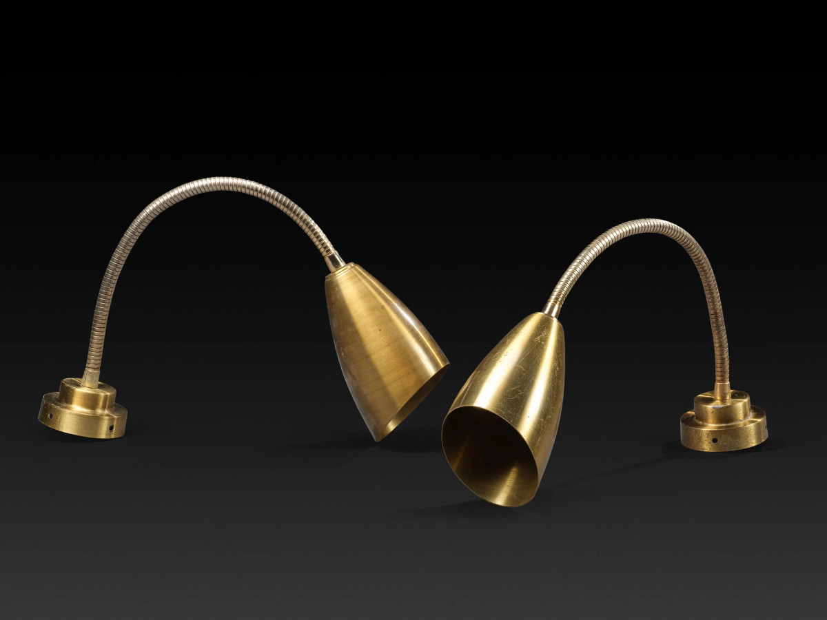 Suite de 6 appliques vintage articulées en métal circa 1960/1970