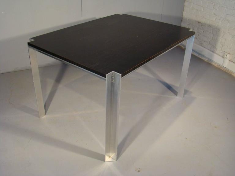 Georges Frydman, table fonte d'aluminium et bois circa 1970, Edition E.F.A-photo-2
