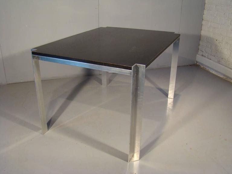 Georges Frydman, table fonte d'aluminium et bois circa 1970, Edition E.F.A-photo-4