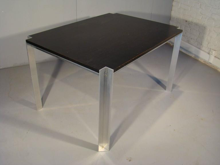 Georges Frydman, table fonte d'aluminium et bois circa 1970, Edition E.F.A