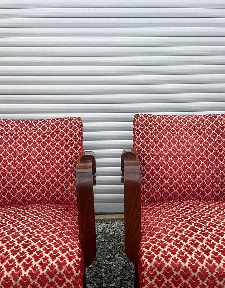 Charles Dudouyt (1885-1946) 4 Art Deco Bridge Chairs In Oak Circa 1940-photo-3