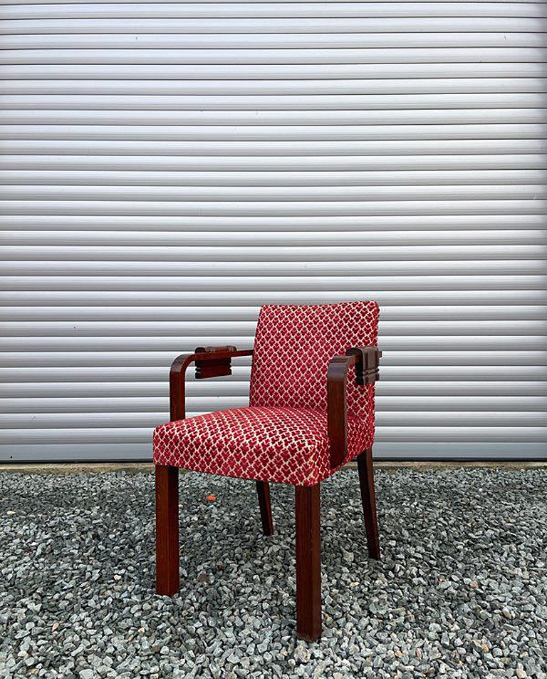 Charles Dudouyt (1885-1946) 4 Art Deco Bridge Chairs In Oak Circa 1940