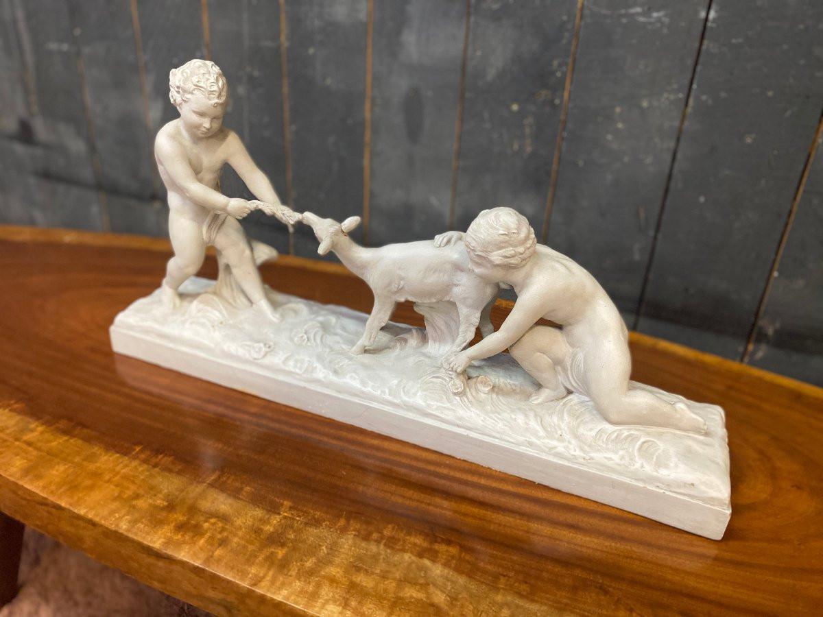 Ugo Cipriani (1887-1960) Large Art Deco Terracotta, White Patina, Circa 1930-photo-4