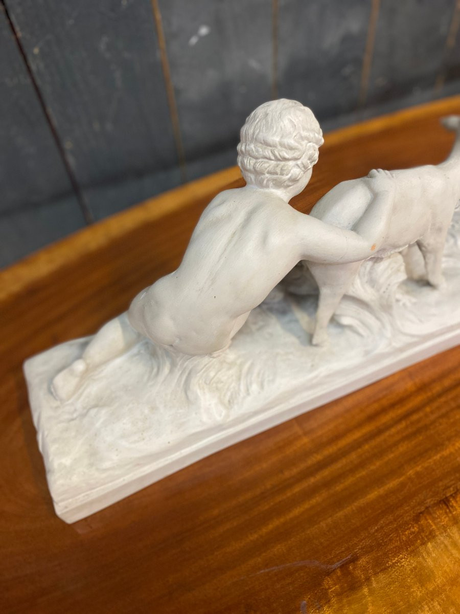 Ugo Cipriani (1887-1960) Large Art Deco Terracotta, White Patina, Circa 1930-photo-1