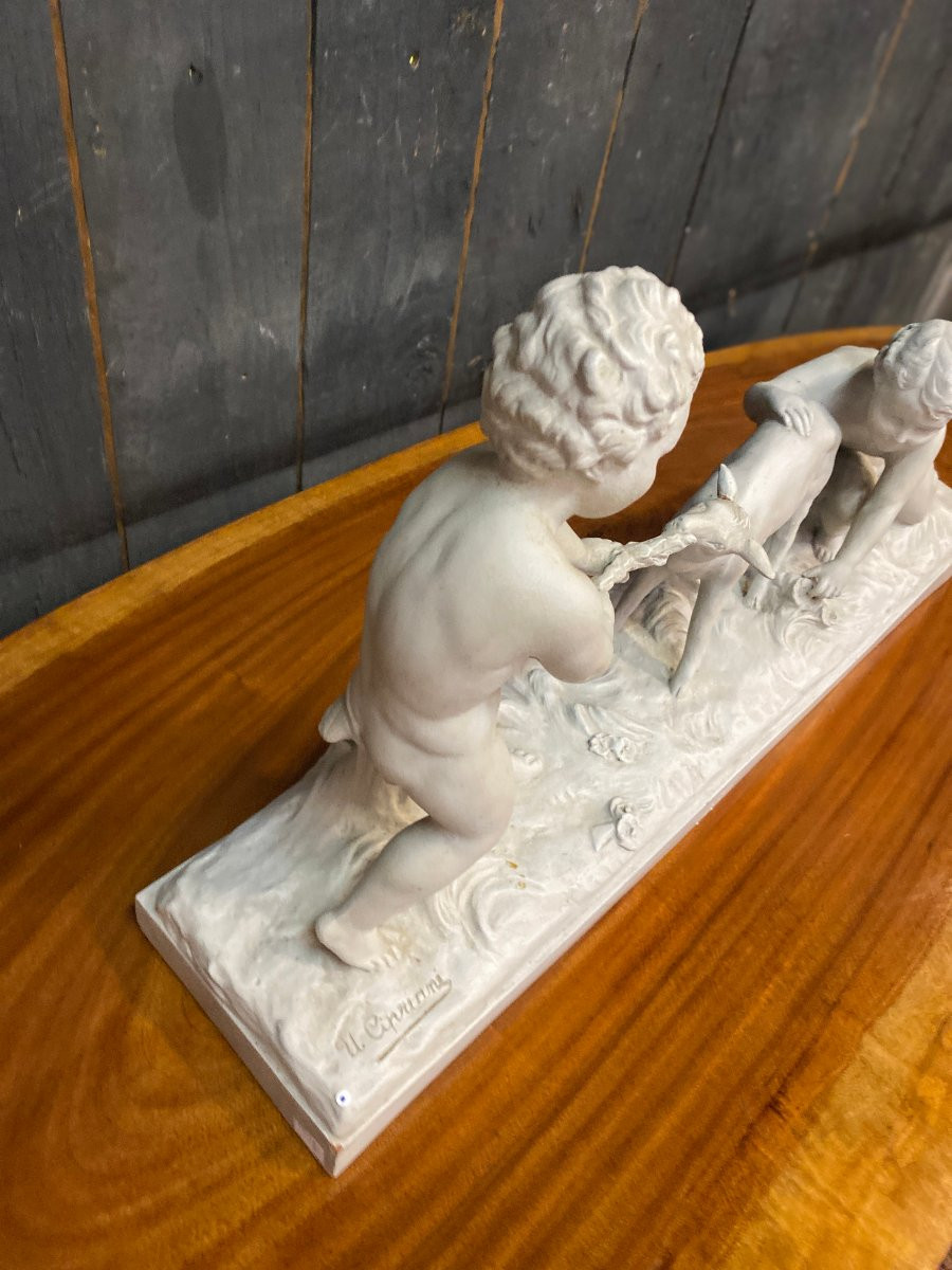 Ugo Cipriani (1887-1960) Large Art Deco Terracotta, White Patina, Circa 1930-photo-6