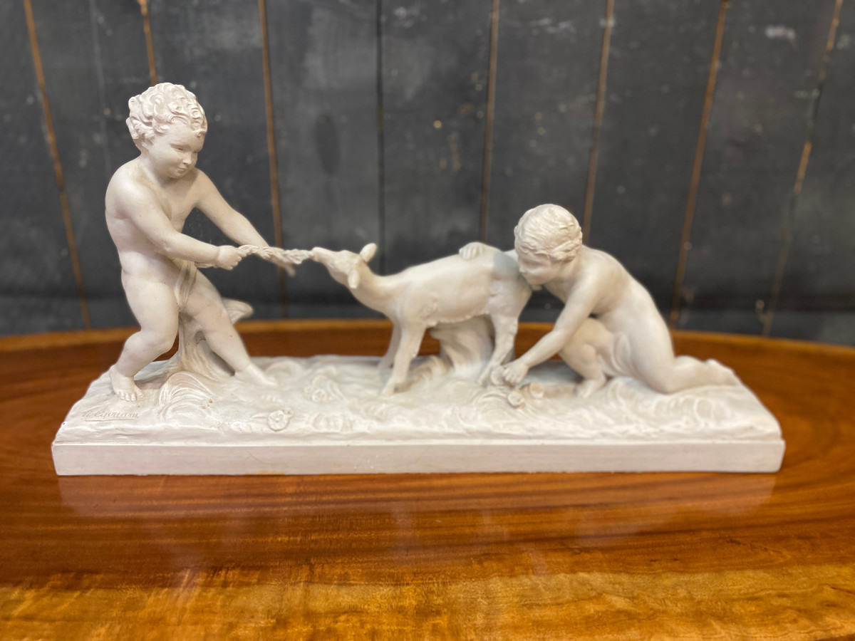 Ugo Cipriani (1887-1960) Large Art Deco Terracotta, White Patina, Circa 1930