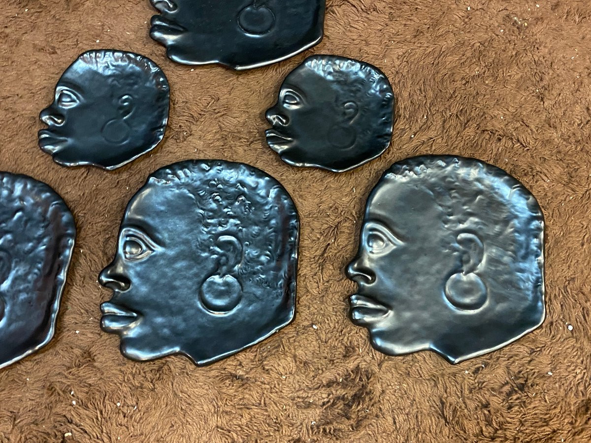 Suite de 6 céramique signées GAM -photo-2