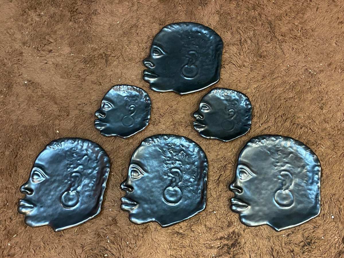 Suite de 6 céramique signées GAM -photo-2