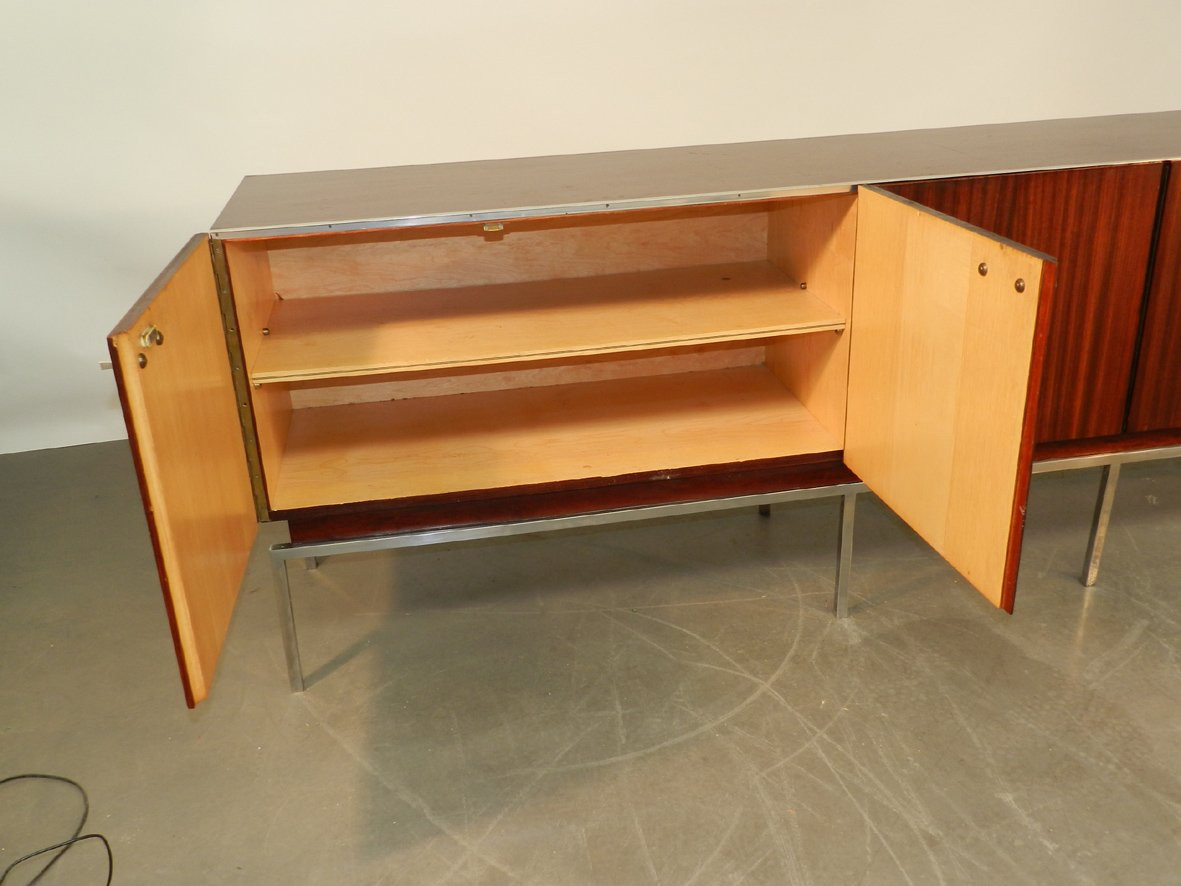 Large 1960s Rosewood Veneer Sideboard With 5 Doors -photo-4