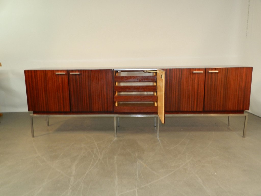 Large 1960s Rosewood Veneer Sideboard With 5 Doors -photo-2