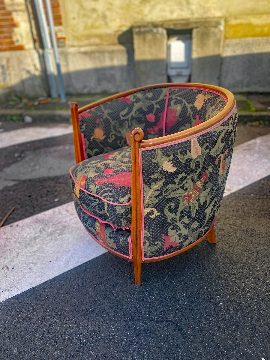 Paire d'originaux  fauteuils corbeille art deco circa 1920/1930-photo-2