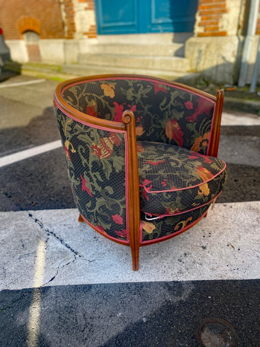 Paire d'originaux  fauteuils corbeille art deco circa 1920/1930-photo-3