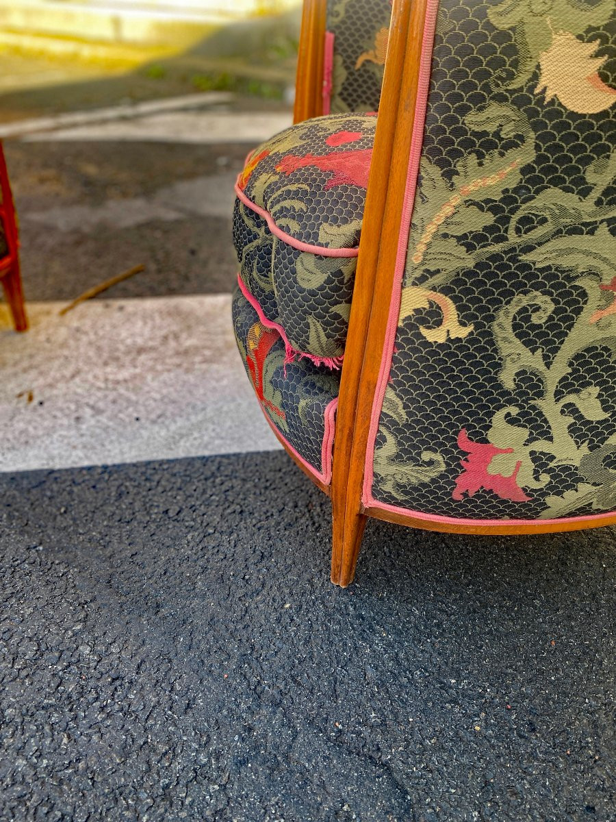 Paire d'originaux  fauteuils corbeille art deco circa 1920/1930-photo-2