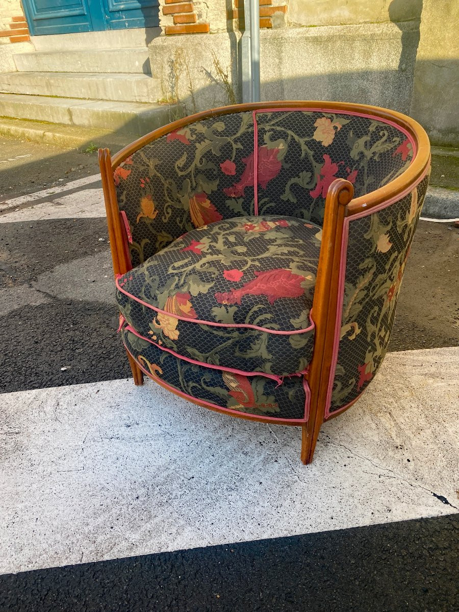 Paire d'originaux  fauteuils corbeille art deco circa 1920/1930-photo-5