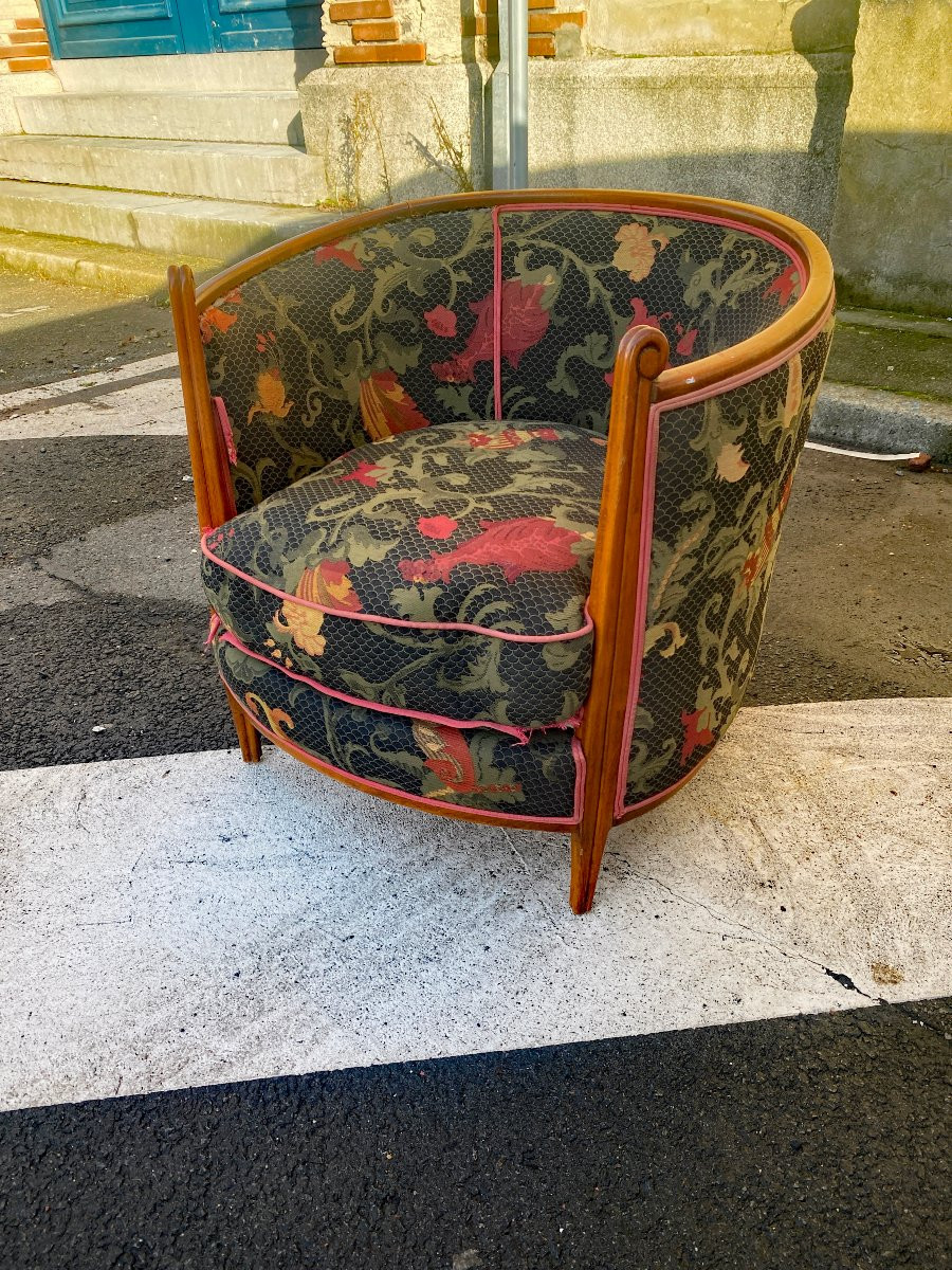 Paire d'originaux  fauteuils corbeille art deco circa 1920/1930-photo-6