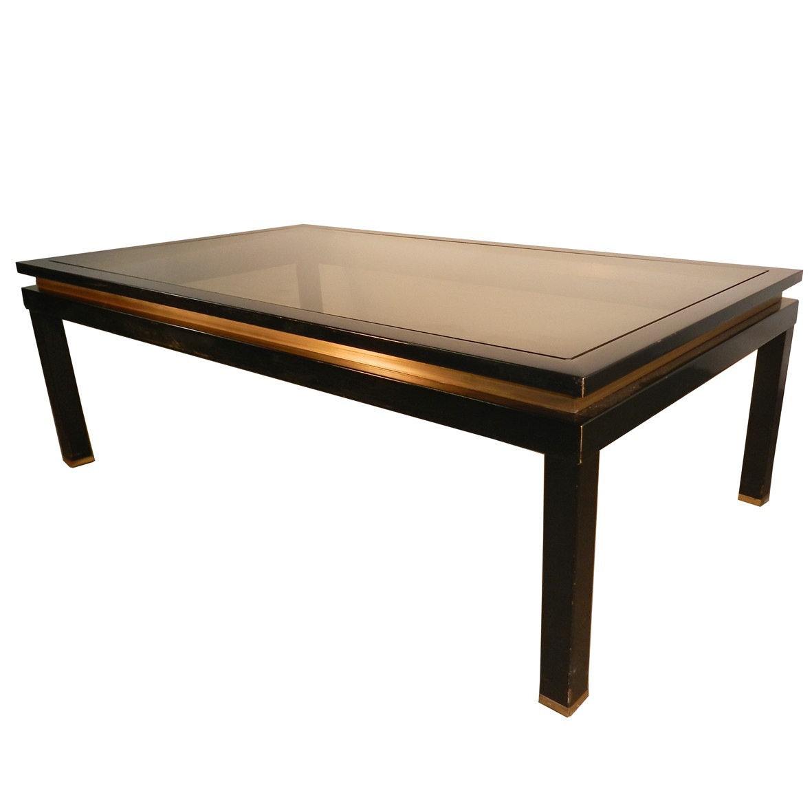 Guy Lefevre, Lacquered And Gold Metal Coffee Table Circa 1970/1980