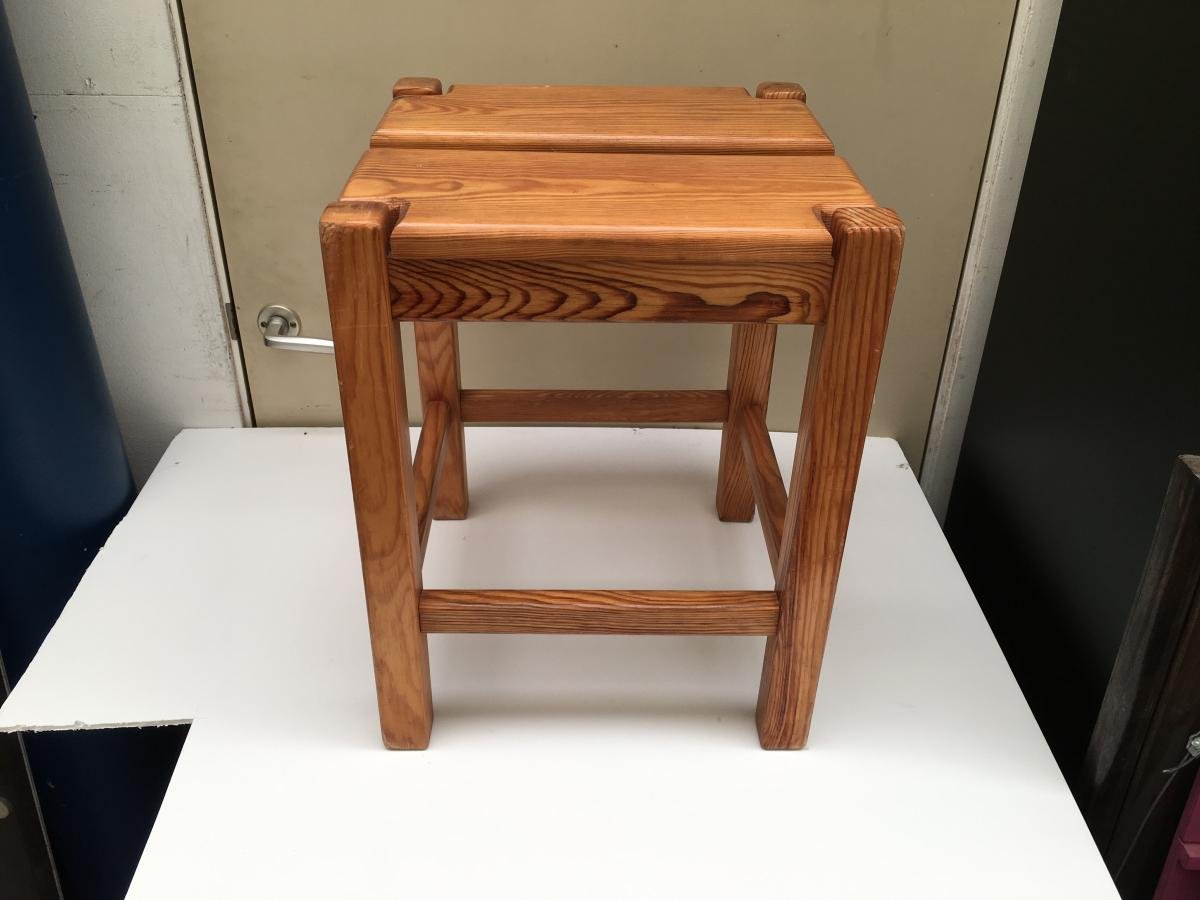 Pierre Gautier-delaye, Six Tabourets En Pin, Circa 1956 -photo-4