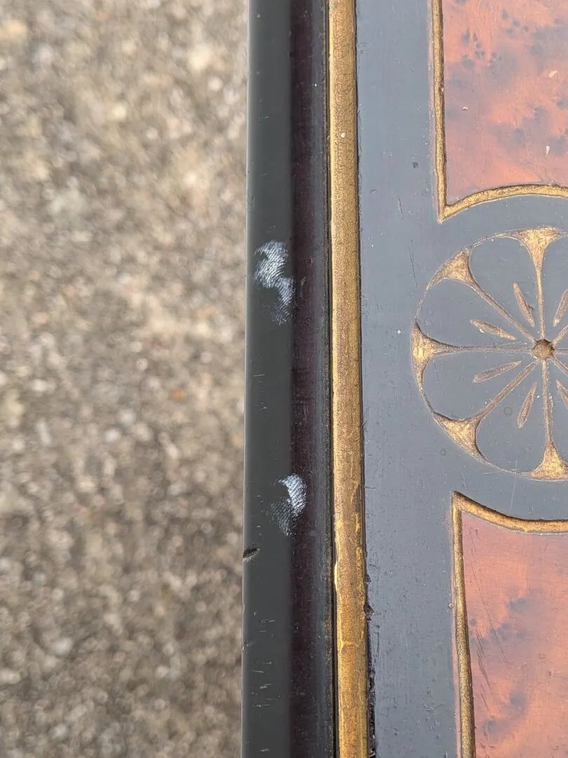 Original Napoleon III Console Table Forming A Games Table, Made Of Blackened Wood And Amboyna Burl  -photo-5