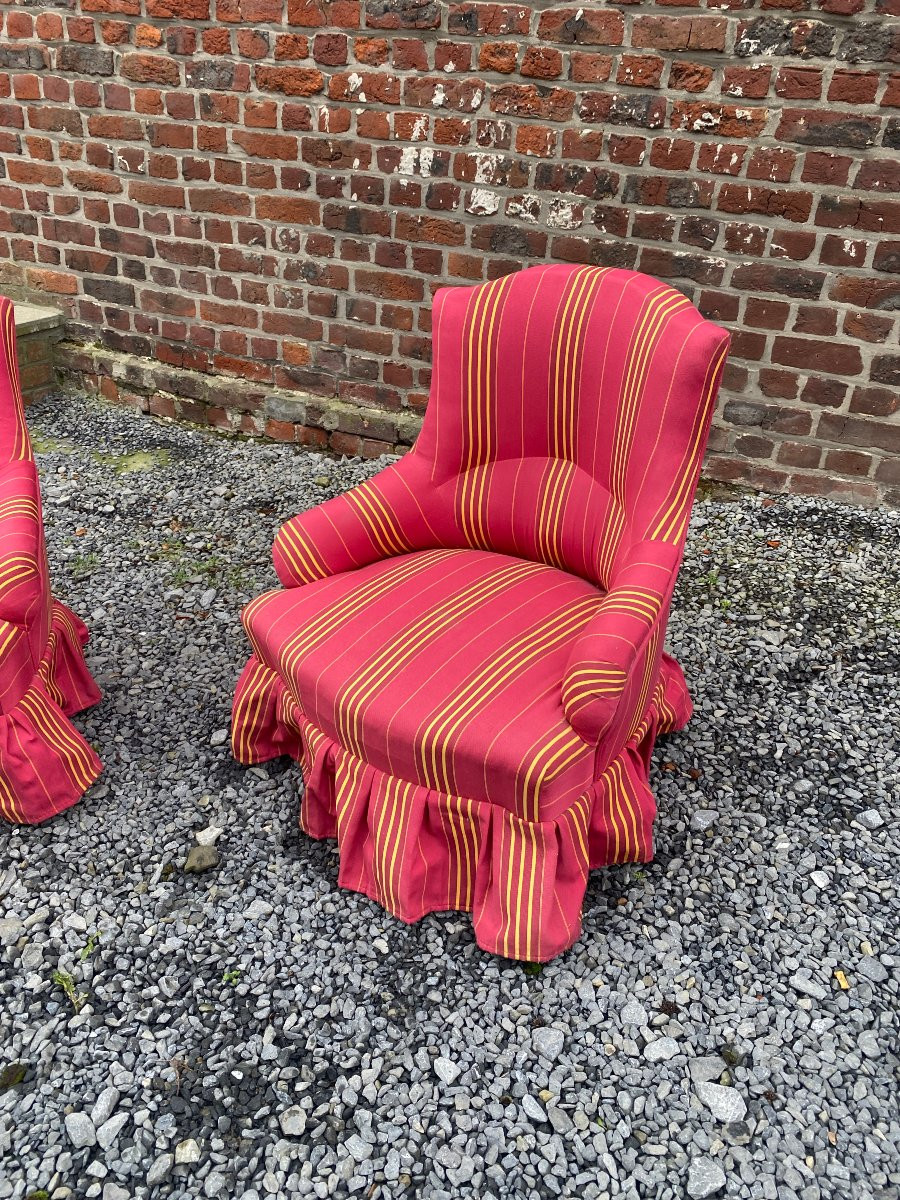 Pair Of Napoleon III "toad" Armchairs, 19th Century-photo-3