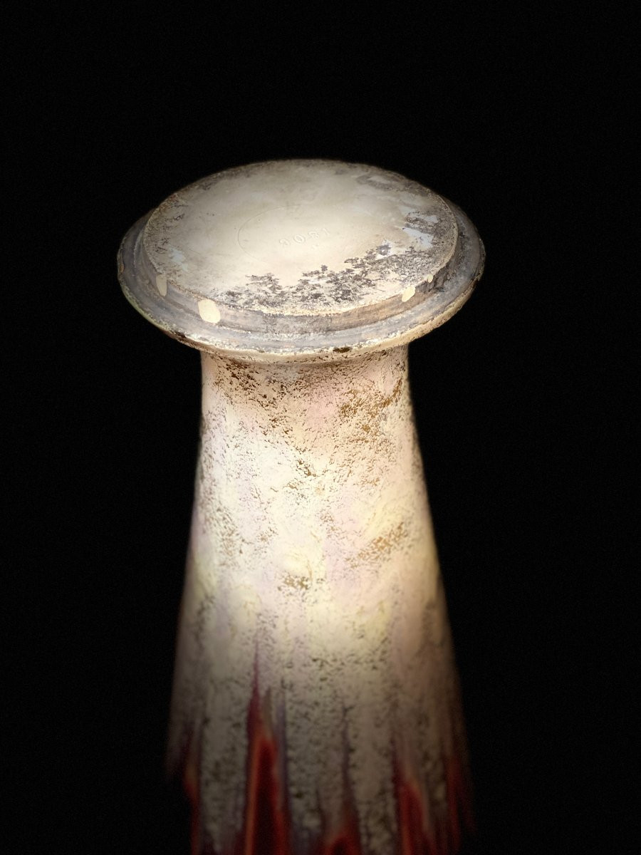 Grand vase art nouveau en céramique circa 1900 -photo-3