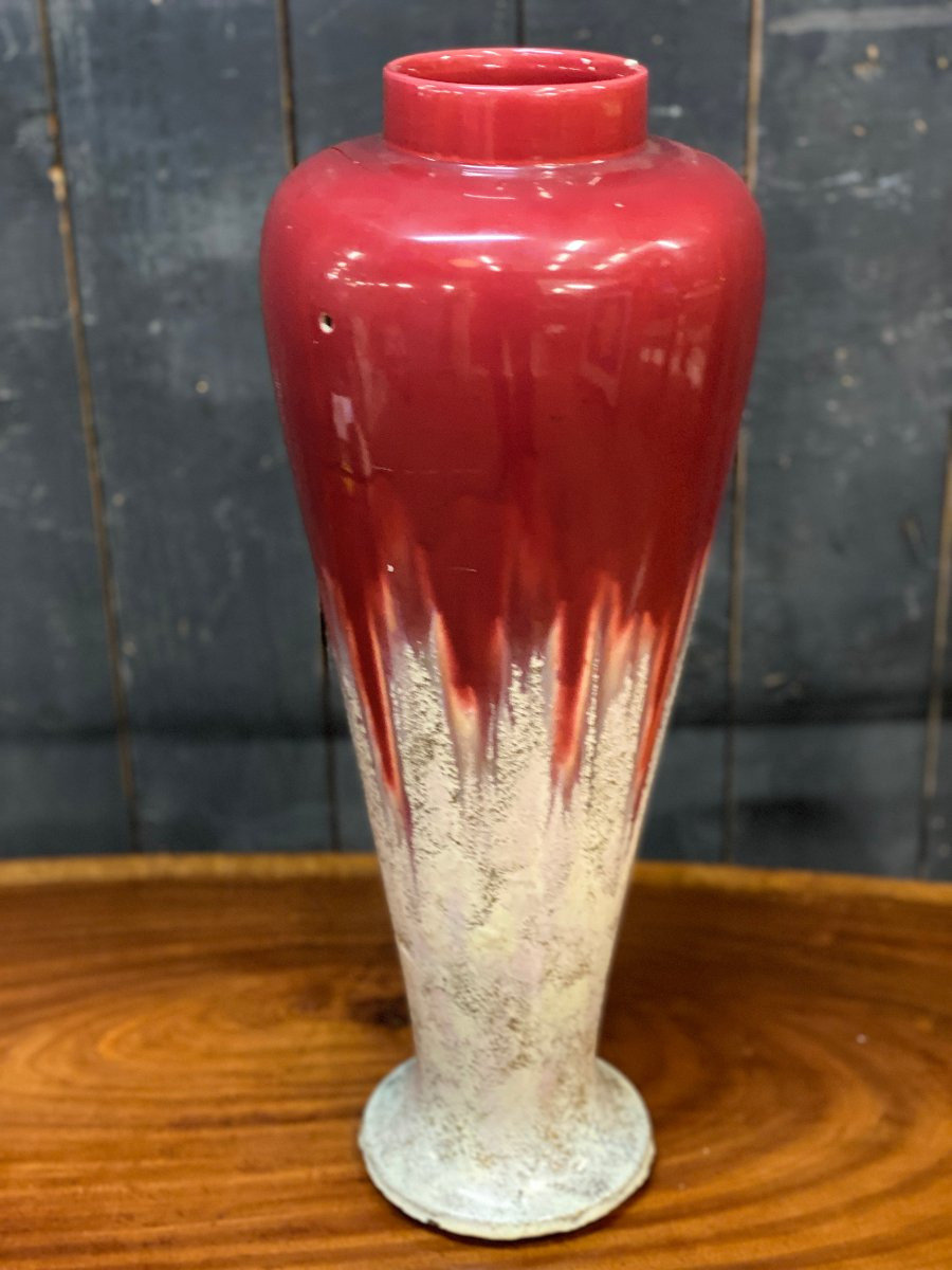 Grand vase art nouveau en céramique circa 1900 -photo-2