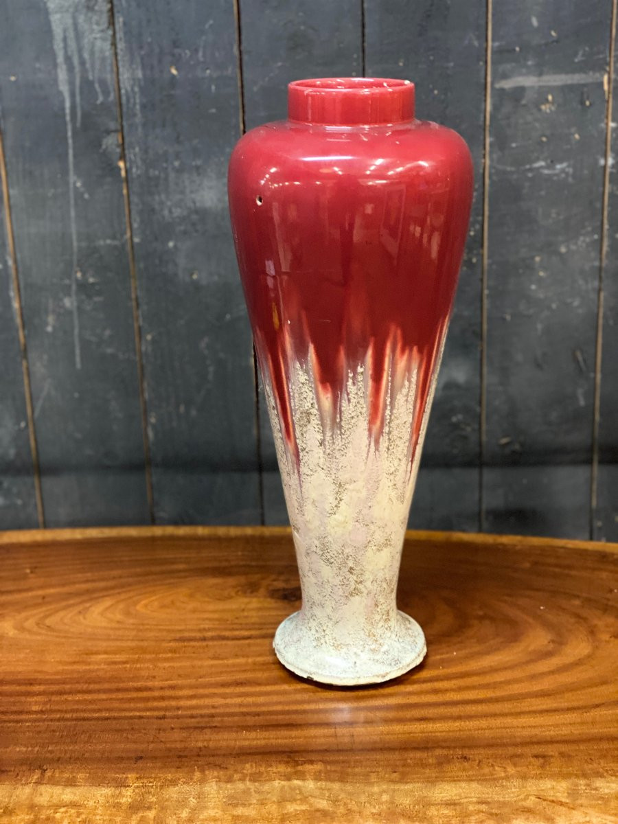 Grand vase art nouveau en céramique circa 1900 -photo-3