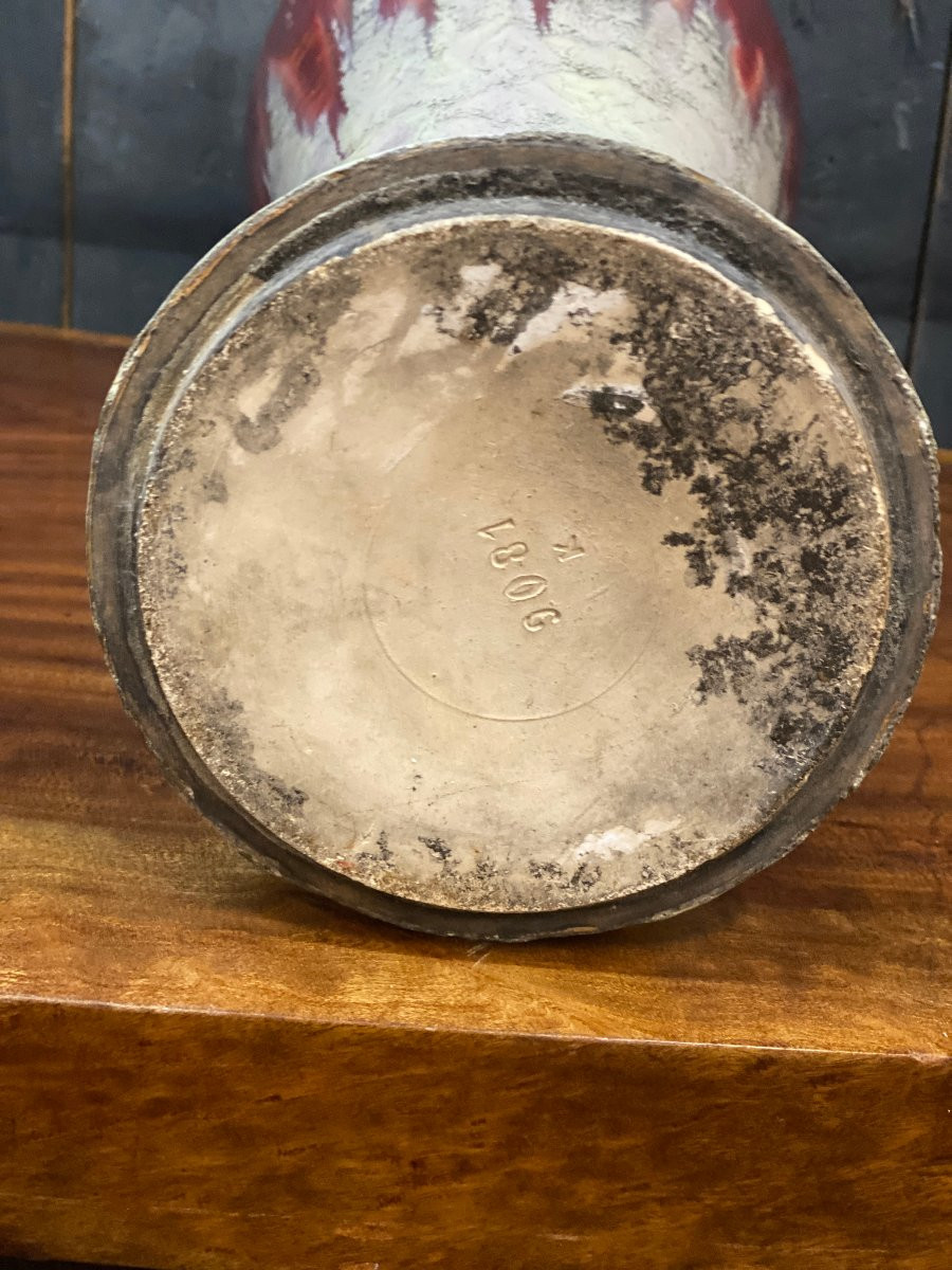 Grand vase art nouveau en céramique circa 1900 -photo-4