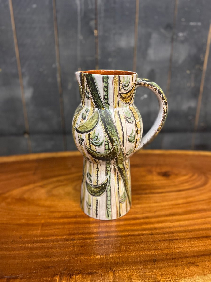 European Work Circa 1960, Large Ceramic Piece, Very Faded Signature, Illegible-photo-2