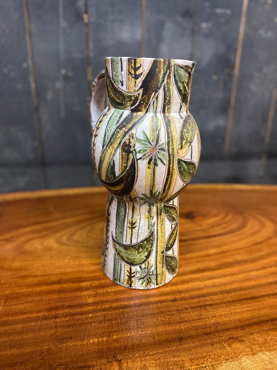 European Work Circa 1960, Large Ceramic Piece, Very Faded Signature, Illegible-photo-3