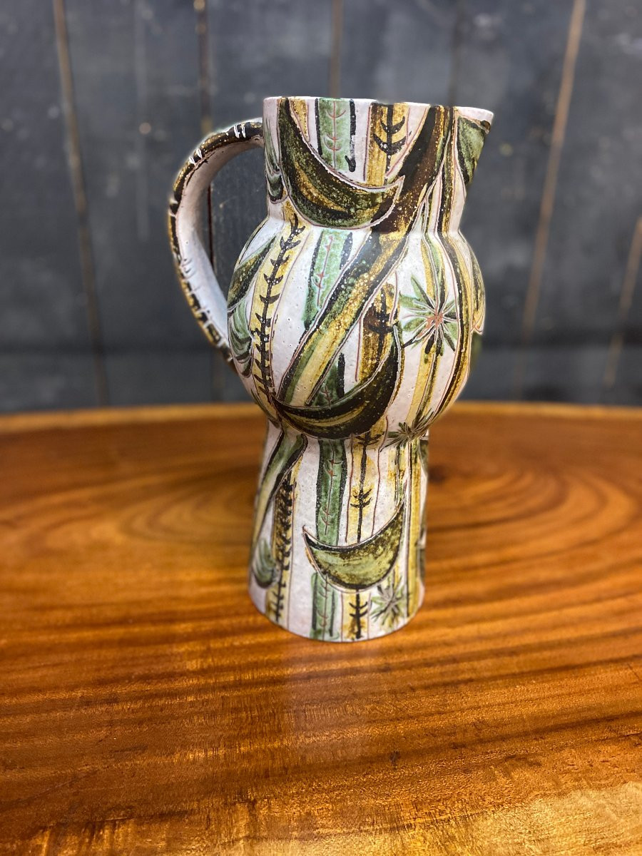 European Work Circa 1960, Large Ceramic Piece, Very Faded Signature, Illegible-photo-4