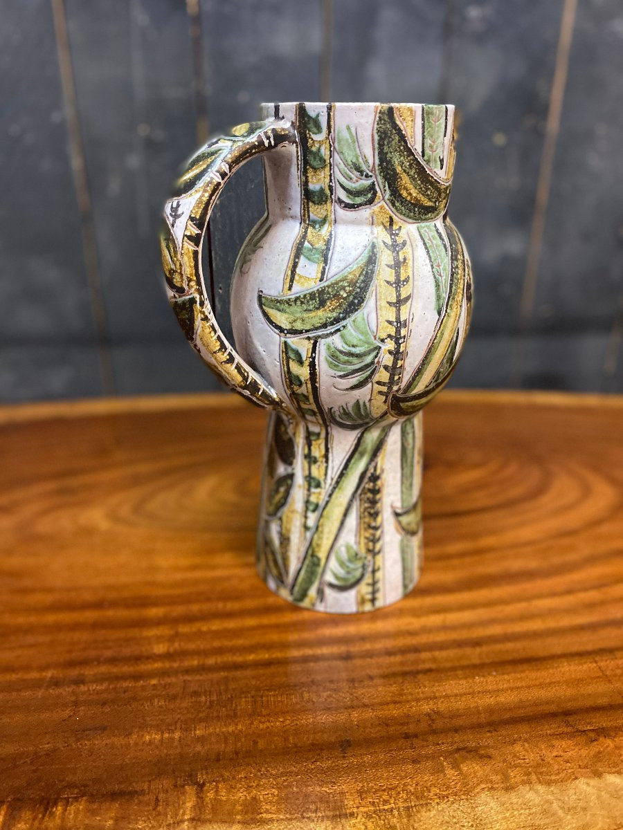 European Work Circa 1960, Large Ceramic Piece, Very Faded Signature, Illegible-photo-1