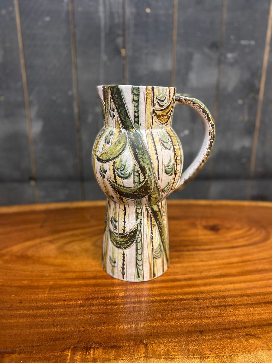 European Work Circa 1960, Large Ceramic Piece, Very Faded Signature, Illegible-photo-2