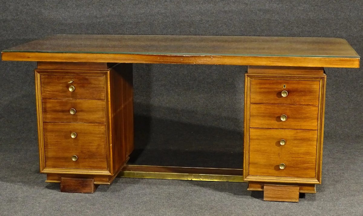 Art Deco Desk In The Style Of Jacques Adnet Circa 1930/1940-photo-3