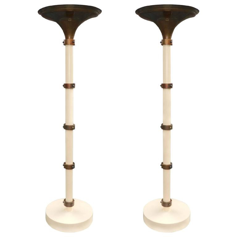 Maison Roméo Paris, Pair Of Floor Lamps 1970 Inspired By A Famous Model By Eugène Printz 