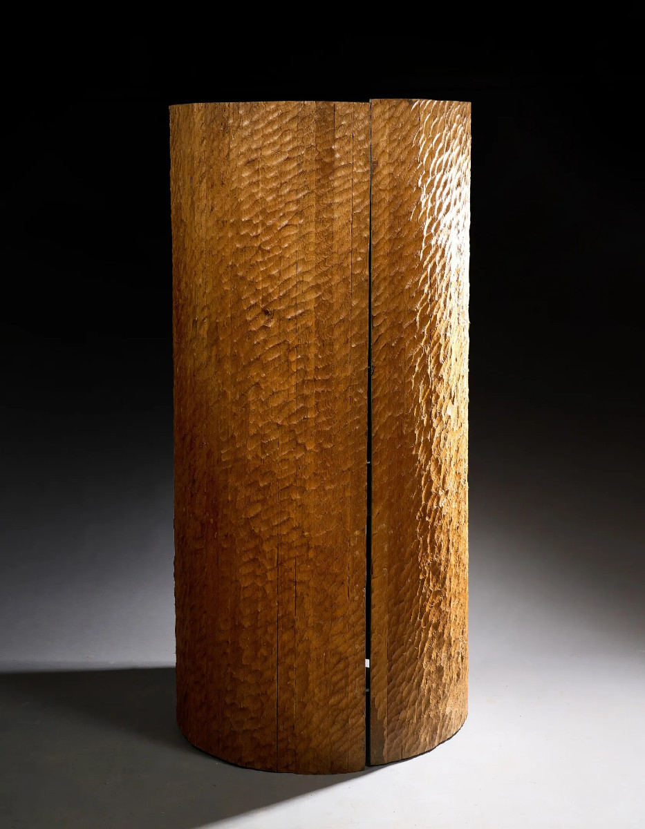 Interesting Large Cylindrical Oak Cabinet That Could Be Used As A Bar, Circa 1930/1950