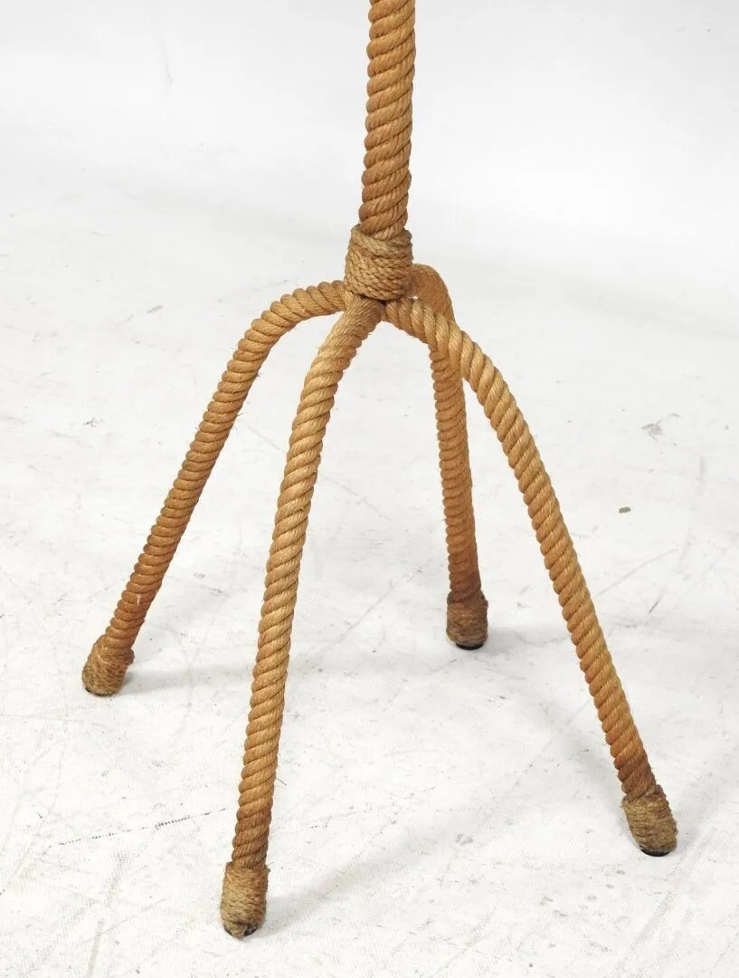 Audoux Minet , original lampadaire en corde  circa 1950/1960-photo-4