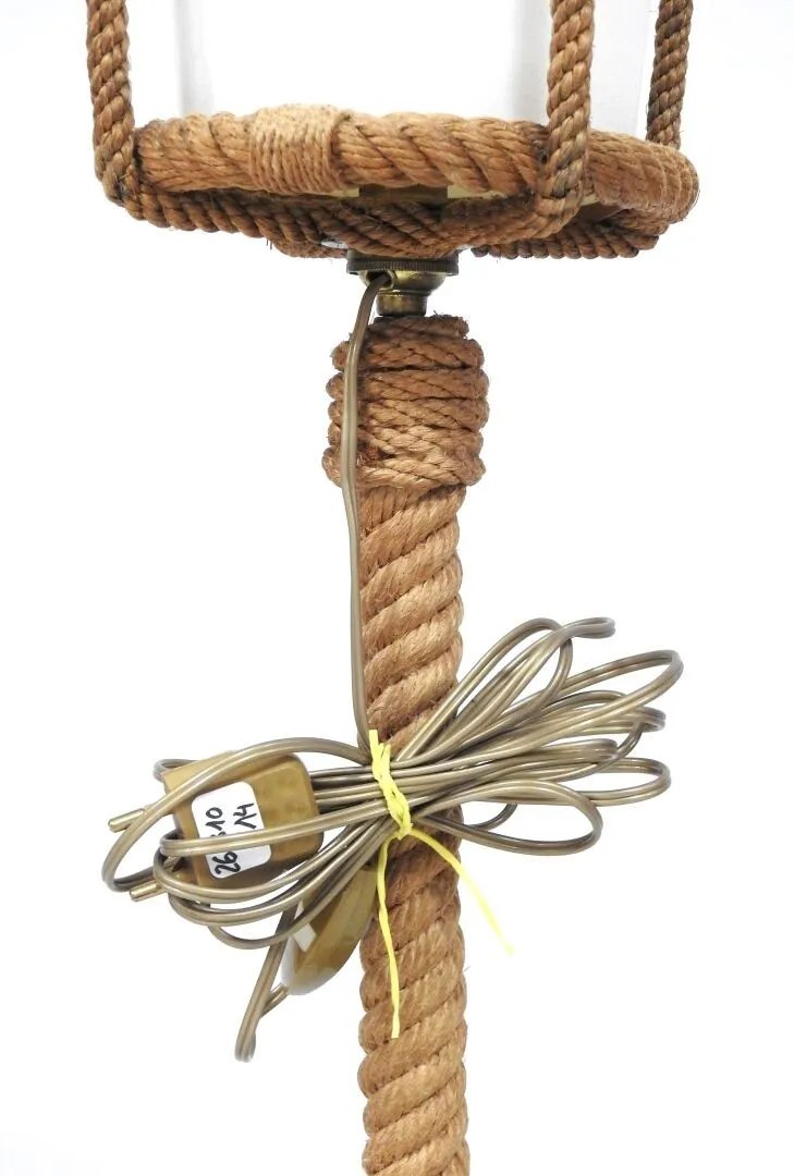 Audoux Minet , original lampadaire en corde  circa 1950/1960-photo-5