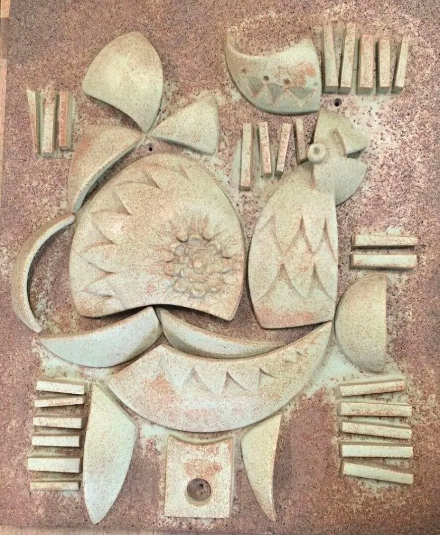 Attributed To Jean Brisy, Decorative Wall Plaque In Relief Made Of Polychrome Ceramic -photo-2