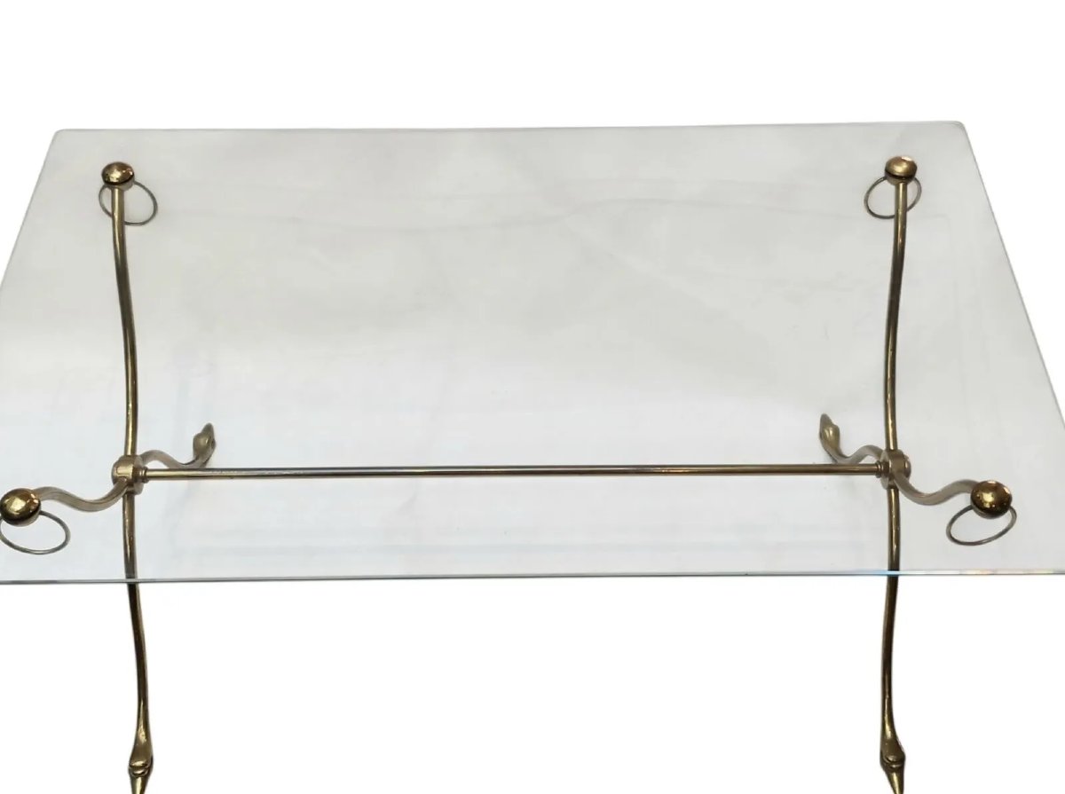 table de salon circa 1950/1960 en laiton dans le gout de la Maison Baguès-photo-4