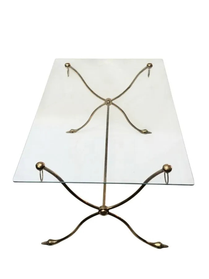 table de salon circa 1950/1960 en laiton dans le gout de la Maison Baguès