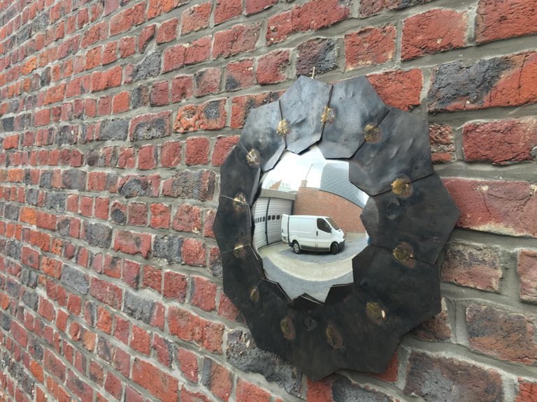 Metal And Brass Mirror , Circa 1970-photo-4